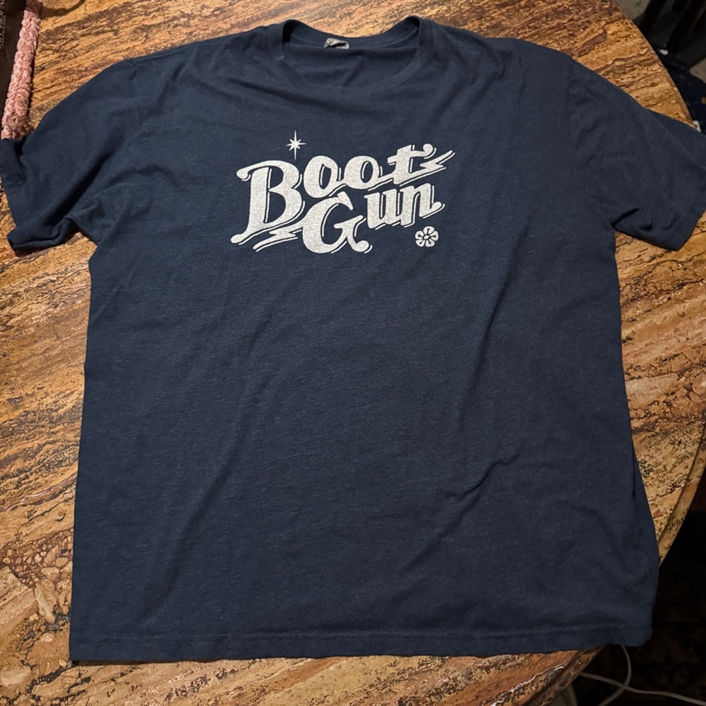 Men's Navy Blue T-Shirt Boot Gun band tee